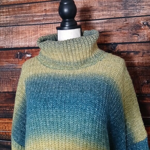 NWT Old Navy Sweater 4X Turtleneck Soft Ombre Space Dye Crochet Knit - Picture 3 of 10